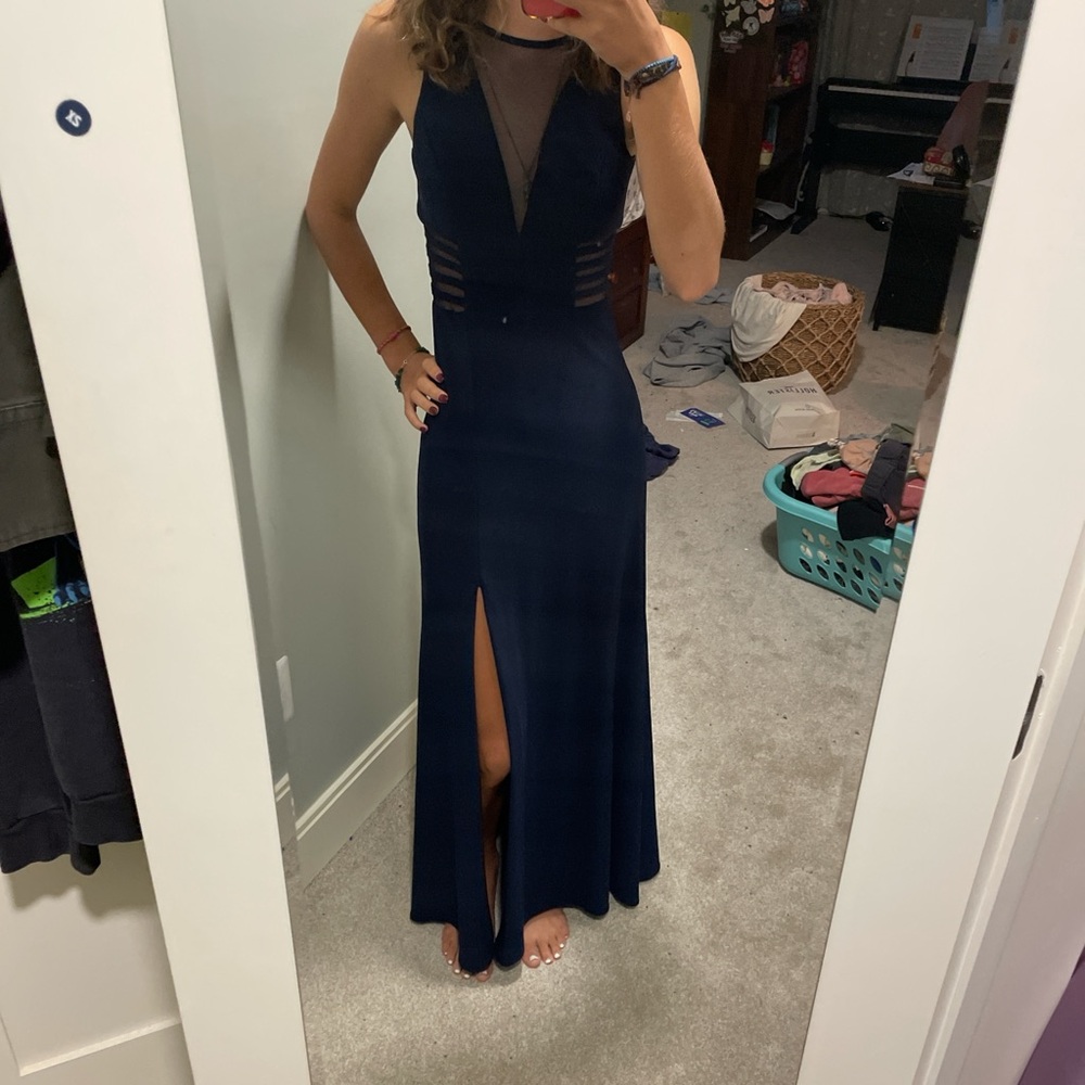 Elegant Navy Blue Maxi Dress